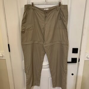 Bass Pro World Wide Sportsman Convertible Pants Fishing 40x32 XL Khaki 6 Pockets